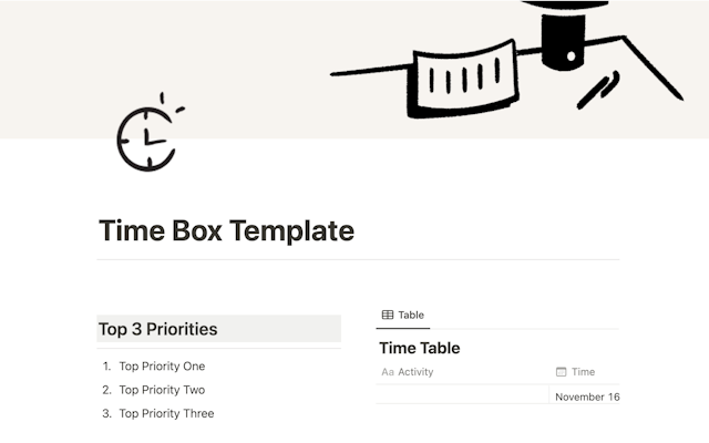 Time Box Template